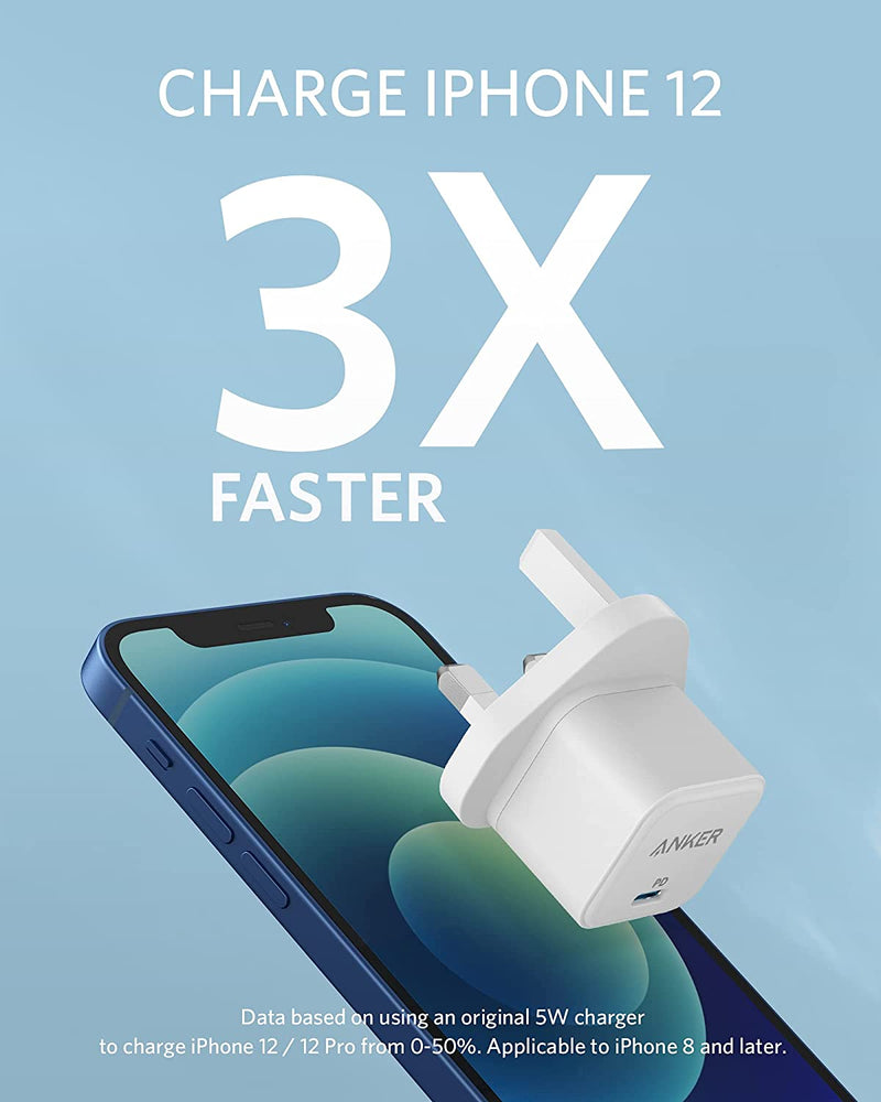 Anker PowerPort III 20W Cube - White شاحن حائط تايب سي - انكر - قوة 20 واط - كفالة 18 شهر