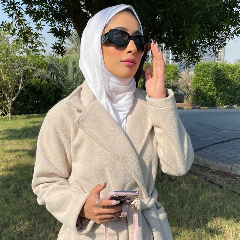 Light Purple Leather Case with Grip, Card Slot and Strap Lanyard - كفر جلد مع مسكة ومحفظة للبطاقات والنقود وخيط سلسة علاقة