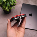 Crocodile Leather Case with Card Slot and Stand - Red -  كفر جلد مع محفظة للبطاقات والنقود وستاند