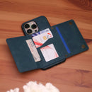 Velvet Case with Wallet Card and Money Slots - Green -  كفر مع محفظة للبطاقات والنقود