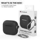 Ahastyle Silicone Keychain Case - Apple AirPods 3 - Black - كفر حماية مع ميدالية - سماعة ابل ايربودز 3