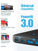 Anker Powerport Atom III 63W Slim - Black Fabric [D] - موزع شحن انكر - 4 فتحات للشحن - قوة 63 واط - 2 منفذين تايب سي - 2 منفذين للشحن الذكي - كفالة 18ش شهر