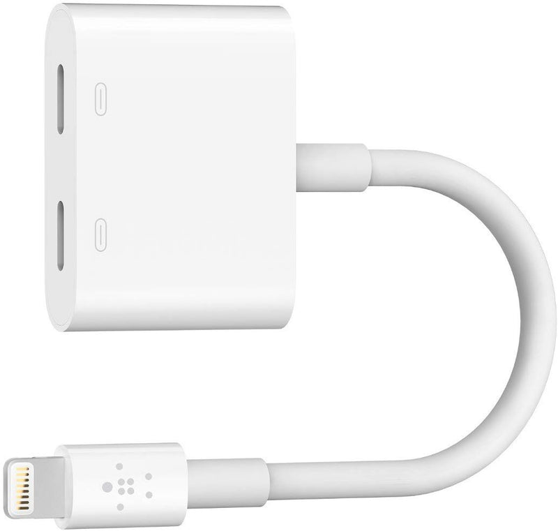 Belkin Lightning Audio + Charge Rockstar - وصلة للشحن والسماعة بنفس الوقت - لجميع اجهزة الايفون - بيلكن - كفالة 12 شهر