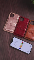 Black Wallet Case with Zipper - كفر مع محفظة للبطاقات والكاش وجيب للخردة