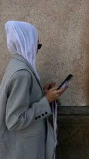 Purple Leather Case with Mirror, Card Wallet and Strap Lanyard - كفر جلد مع محفظة للبطاقات ومرايا وخيط علاقة