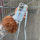 Sky Blue Leather Case with Grip, Card Slot and Strap Lanyard - كفر جلد مع مسكة ومحفظة للبطاقات والنقود وخيط سلسة علاقة