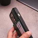 Crocodile Leather Case with Card Slot and Stand - Green -  كفر جلد مع محفظة للبطاقات والنقود وستاند