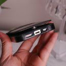 Black Leather Phone Case with Wallet Card - كفر مع محفظة للبطاقات والنقود وستاند جانبي