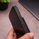 Crocodile Leather Case with Card Slot and Stand - Black -  كفر جلد مع محفظة للبطاقات والنقود وستاند