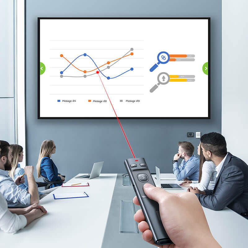 Baseus Orange Dot Wireless Presenter (Red Laser) Wireles Presenter - مؤشر ليزر - للعروض التقديمية - البرزنتيشن - مناسب لجميع انواع الاجهزة والايبادات