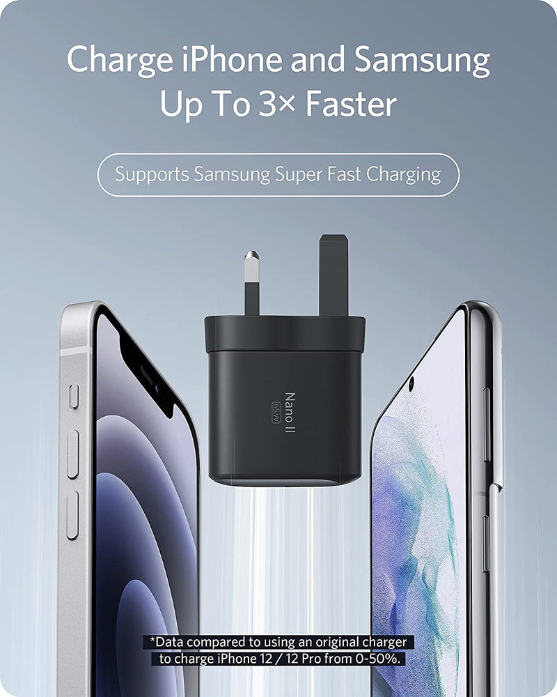 Anker Nano II 65W [D] - شاحن حائط تايب سي - انكر - قوة 65 واط - كفالة 18 شهر