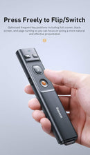 Baseus Orange Dot Wireless Presenter (Red Laser) Wireles Presenter - مؤشر ليزر - للعروض التقديمية - البرزنتيشن - مناسب لجميع انواع الاجهزة والايبادات
