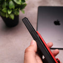 Crocodile Leather Case with Card Slot and Stand - Red -  كفر جلد مع محفظة للبطاقات والنقود وستاند