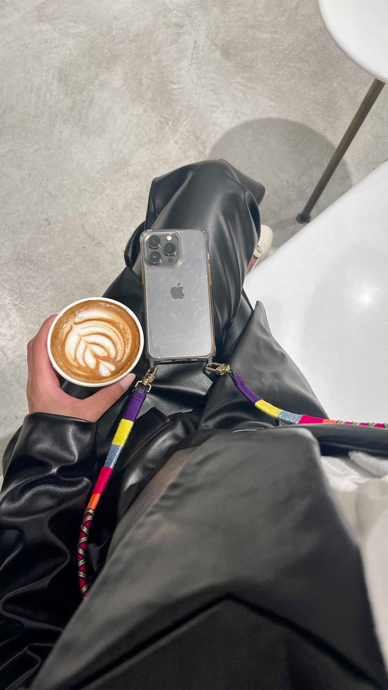 Happy-Nes - The Original Adjustable Phone Strap - Plum Adjustable Strap - With or Without Case - خيط علاقة - صناعة يدوية تركية - يمكنكم اختيار مع كفر او بدون كفر فقط خيط علاقة