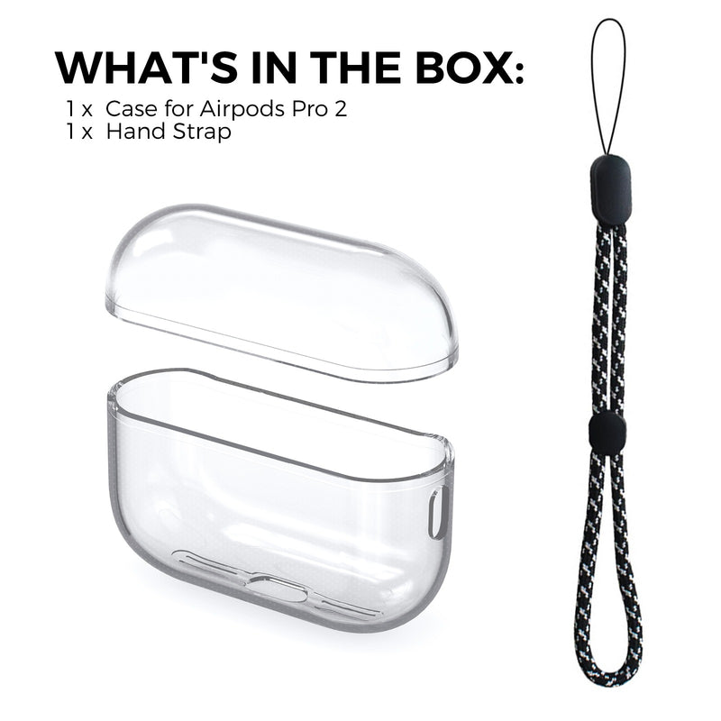 Ahastyle Transparent TPU Case - Apple AirPods Pro 2/3 - Clear - كفر حماية مع ستراب - سماعة ابل ايربودز برو  3/2