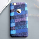 Blue Crocodile Grid Leather Case
