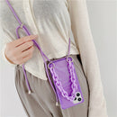 Purple Candy Crossbody Lanyard Wallet Card Case - كفر مع خيط علاقة