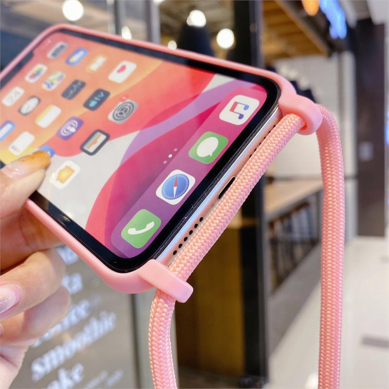 Pink Lanyard Strap Case - كفر مع خيط علاقة