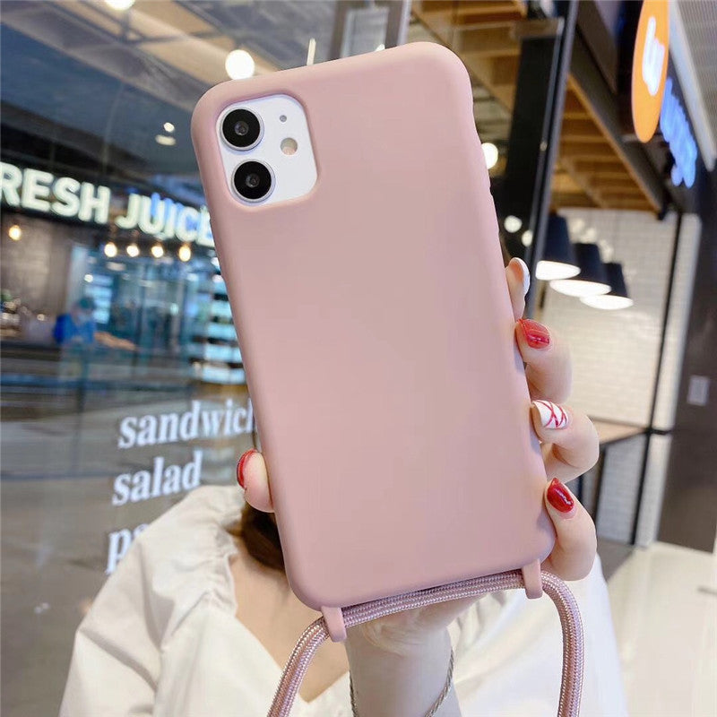Pink Lanyard Strap Case - كفر مع خيط علاقة
