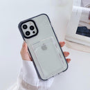 Black Card Slot Phone Case - كفر شفاف مع مكان للبطاقات