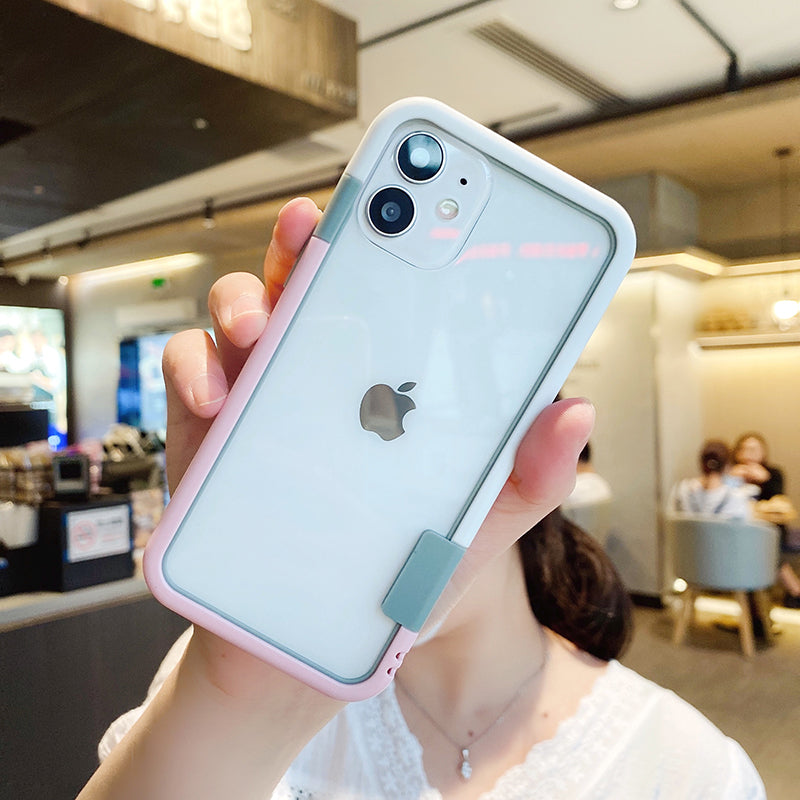 White Pink Bumper Silicone Case - كفر اطار لجميع اطراف الجهاز