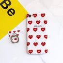 Hello Smile Hearts Case With Ring - كفر مع مسكة خاتم