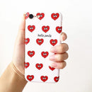Hello Smile Hearts Case With Ring - كفر مع مسكة خاتم