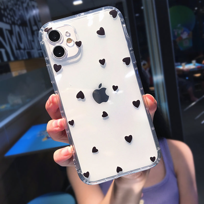 Clear Case with Black Love Heart
