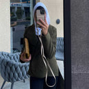 Brown Nude Leather Case with Mirror, Card Wallet and Strap Lanyard - كفر جلد مع محفظة للبطاقات ومرايا وخيط علاقة