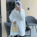 Off-White Leather Case with Mirror, Card Wallet and Strap Lanyard - كفر جلد مع محفظة للبطاقات ومرايا وخيط علاقة