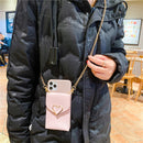 Pink Crossbody Lanyard Wallet Card Case - كفر مع خيط علاقة ومحفظة للبطاقات