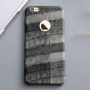 Grey Crocodile Grid Leather Case