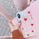 Pink Red Square Hearts Case