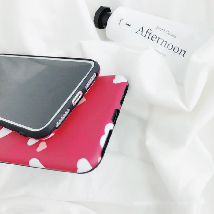 Small and Big White Red Hearts Case