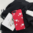 Small and Big White Red Hearts Case