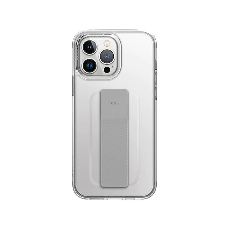Uniq Hybrid Heldro Mount Series - Lucent Clear -iPhone 14/14 Plus/14 Pro/14 Pro MAX كفر حماية عالية مع مغناطيس للسيارة ومسكة شريطة وخيط علاقة - يونيك