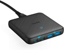 Anker Powerport Atom III 63W Slim - Black Fabric [D] - موزع شحن انكر - 4 فتحات للشحن - قوة 63 واط - 2 منفذين تايب سي - 2 منفذين للشحن الذكي - كفالة 18ش شهر