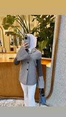 Grey Leather Case with Card Slot and Strap Lanyard - كفر جلد مع محفظة للبطاقات والنقود وخيط سلسة علاقة