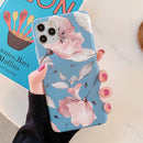 Blue and Light Pink Floral Phone Case Cover