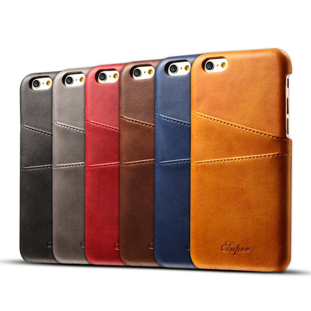 CaseMe Cards Leather Case with Back Card Slot - كفر جلد ومحفظة بطاقات من الخلف