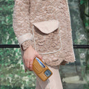 Light Brown Leather Case with Grip, Card Slot and Stand - كفر جلد مع مسكة ومحفظة للبطاقات وستاند جانبي