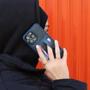 Dark Blue Leather Case with Grip, Card Slot and Stand - كفر جلد مع مسكة ومحفظة للبطاقات وستاند جانبي