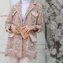 Light Brown Leather Case with Grip, Card Slot and Stand - كفر جلد مع مسكة ومحفظة للبطاقات وستاند جانبي