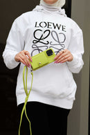 Light Green Case with Card Wallet and Strap Lanyard - كفر جلد مع محفظة للبطاقات وخيط علاقة