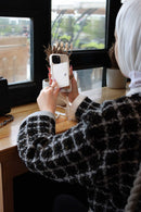 White Case with Card Wallet and Strap Lanyard - كفر جلد مع محفظة للبطاقات وخيط علاقة