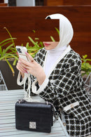 White Case with Card Wallet and Strap Lanyard - كفر جلد مع محفظة للبطاقات وخيط علاقة