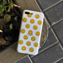 White Smile Faces Case With Ring - كفر مع مسكة خاتم