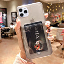 Clear Case with Back Card Holder - كفر شفاف مع مكان للبطاقة بالخلف