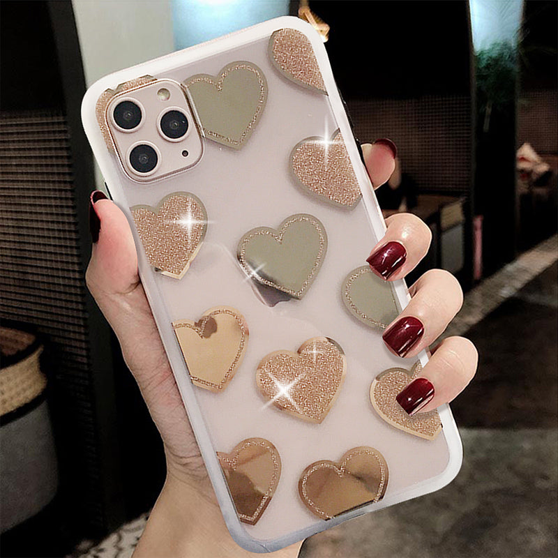 Gold Mirror Heart Case Love Symbol