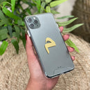 Clear Case with Arabic Alphabet Letter - كفر شفاف مع حرف من اختياركم - سيتم التواصل معكم لتحديد الحرف بعد الطلب